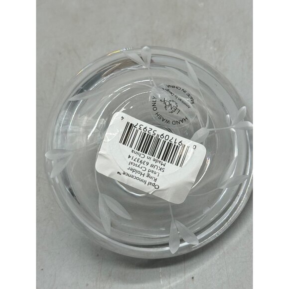 Lenox Opal Innocence clear Crystal Ring Holder embossed floral 3.5 READ NEW - Picture 6 of 9